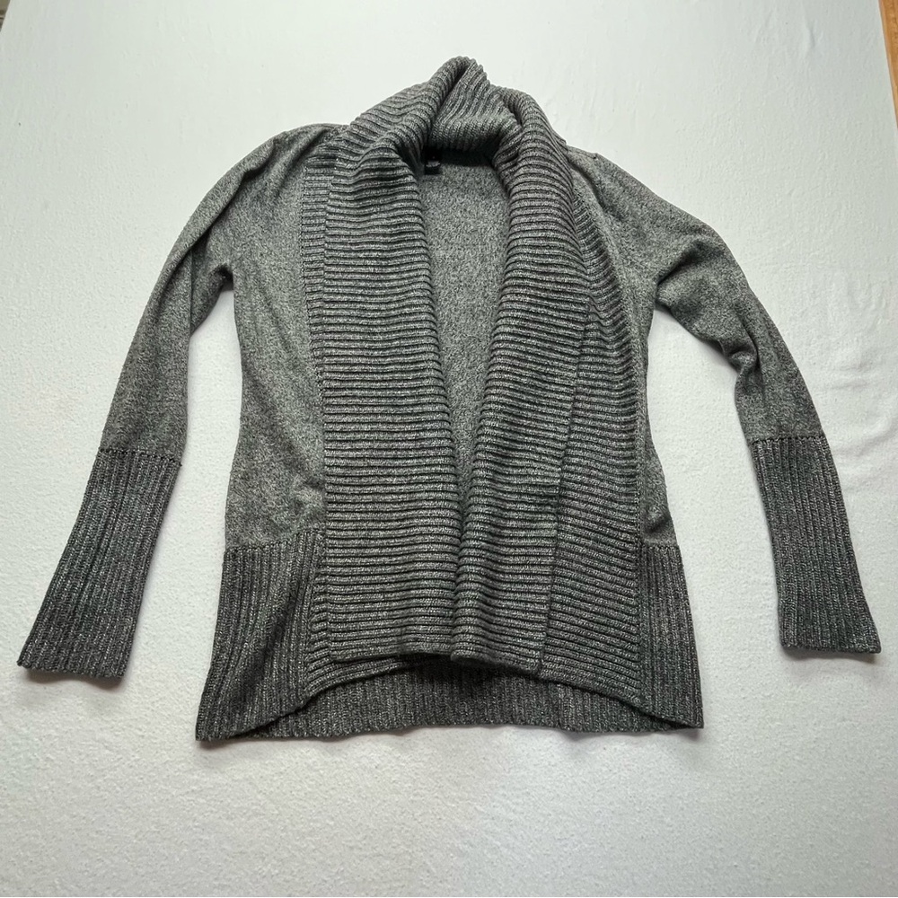 INC International Concepts Chunky Knit Cardigan Sweater Women's S Heather Gray